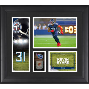 Gerahmte Spielercollage der Tennessee Titans von Kevin Byard, 15 x 17 Zoll, mit einem Stück eines beim Spiel verwendeten Balls