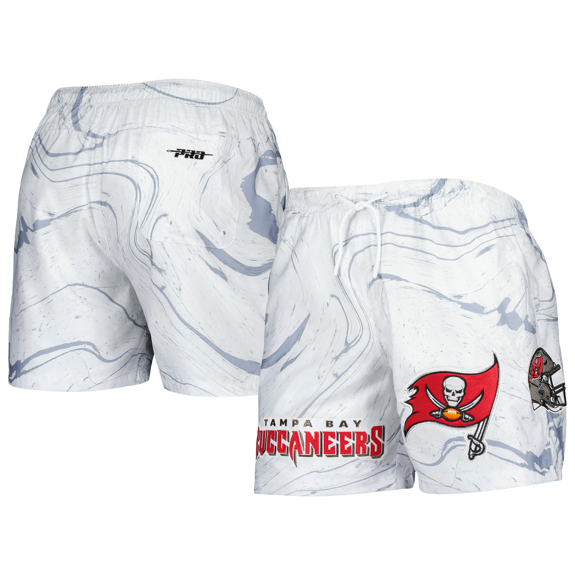 Weiße Pro Standard-Shorts der Tampa Bay Buccaneers mit durchgehendem Marmor-Print für Herren