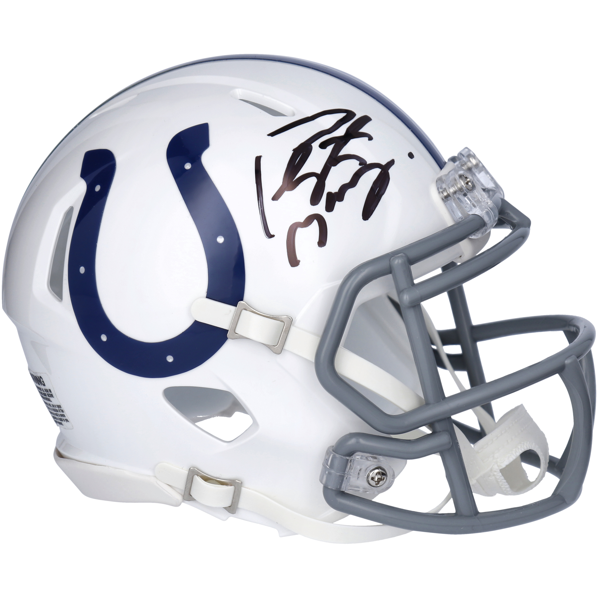 Peyton Manning Indianapolis Colts signierter Riddell 2004-2019 Throwback Logo Speed ​​Mini Helm