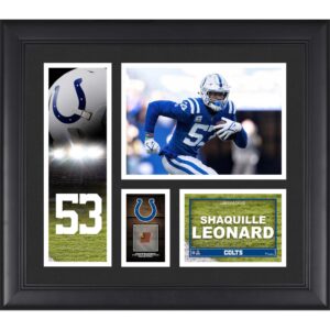 Shaquille Leonard Indianapolis Colts Gerahmte 15″ x 17″ Teamspieler-Collage mit einem Stück eines Spielballs