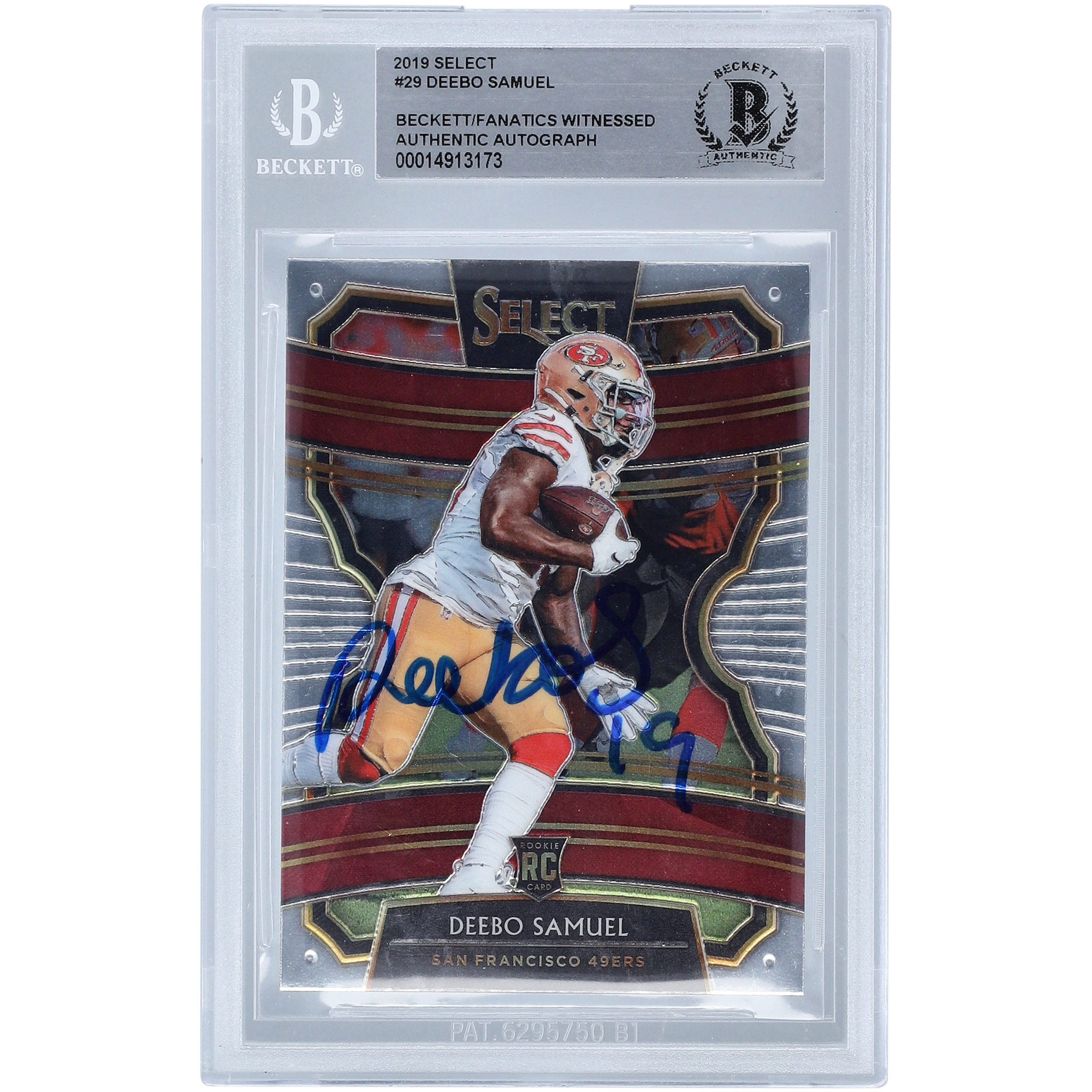 Deebo Samuel San Francisco 49ers signierte 2019 Panini Select #29 Beckett Fanatics bezeugte authentifizierte Rookie-Karte