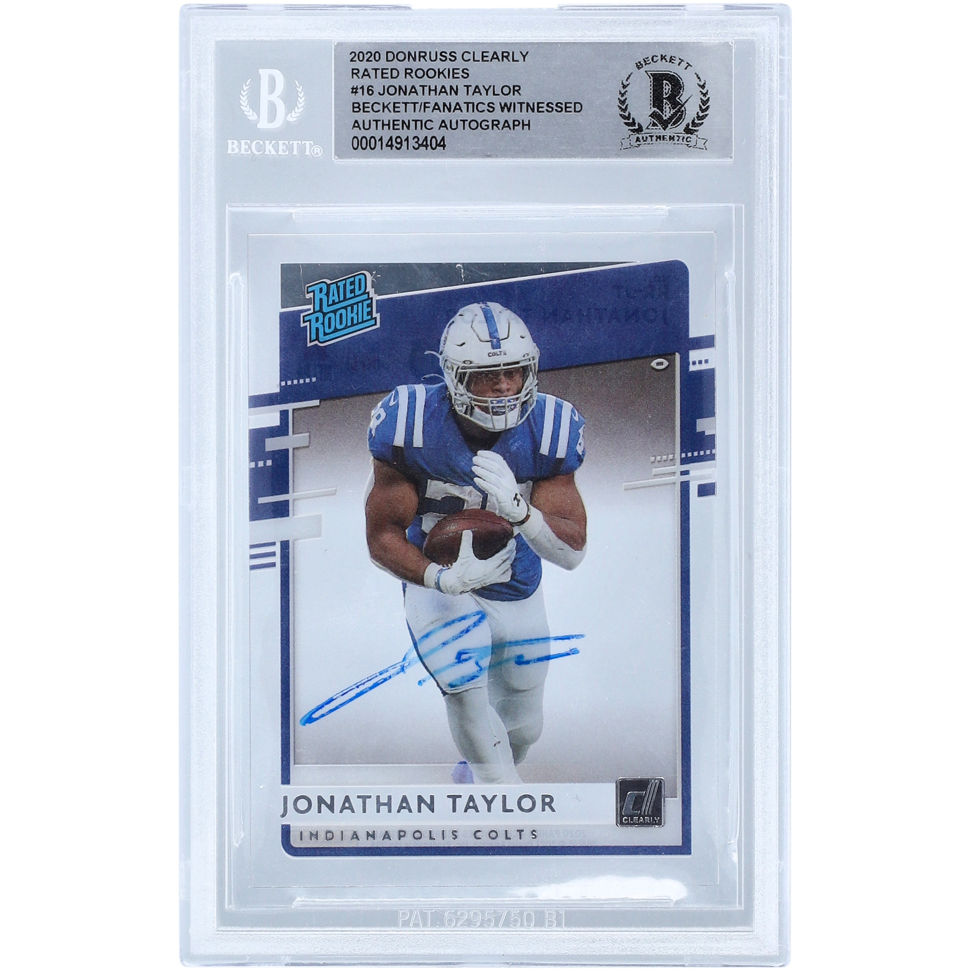 Jonathan Taylor Indianapolis Colts signierte 2020 Panini Chronicles Donruss eindeutig bewerteter Rookie #RR-JT Beckett Fanatics bezeugte authentifizierte Rookie-Karte