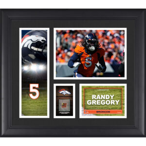 Randy Gregory Denver Broncos Gerahmte 15″ x 17″ Spielercollage mit einem Stück eines Spielballs