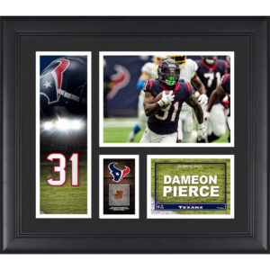 Dameon Pierce Houston Texans, gerahmte 15 x 17 Zoll große Spielercollage mit einem Stück eines Spielballs