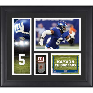 Kayvon Thibodeaux New York Giants Gerahmte 15″ x 17″ Spielercollage mit einem Stück eines Spielballs