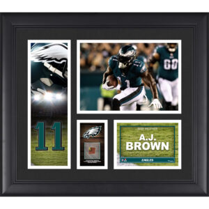 A.J. Brown Philadelphia Eagles Gerahmte 15″ x 17″ Spielercollage mit einem Stück eines Spielballs