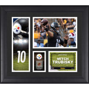 Mitchell Trubisky, Pittsburgh Steelers, gerahmte 15 x 17 Zoll große Spielercollage mit einem Stück eines Spielballs