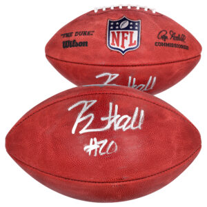 Breece Hall New York Jets signierter NFL Duke Football in Farbe