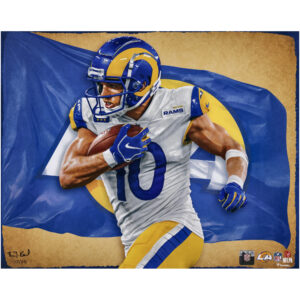 Cooper Kupp Los Angeles Rams 16″ x 20″ Fotodruck – Entworfen und signiert vom Künstler Brian Konnick – Limitierte Auflage von 25