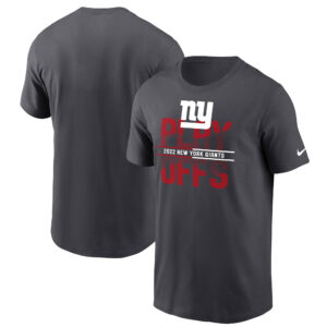 Anthrazitfarbenes Nike New York Giants 2022 NFL Playoffs Iconic T-Shirt für Herren