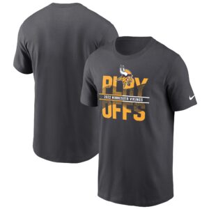 Anthrazitfarbenes Nike Minnesota Vikings 2022 NFL Playoffs Iconic T-Shirt für Herren