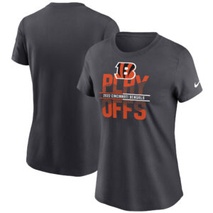 Nike Anthrazit Cincinnati Bengals 2022 NFL Playoffs Iconic T-Shirt für Damen