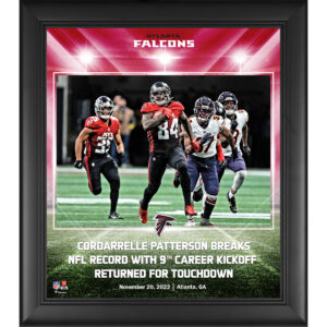 Cordarrelle Patterson Atlanta Falcons Gerahmte Collage mit Kickoff-Return-Rekord, 15 x 17 Zoll