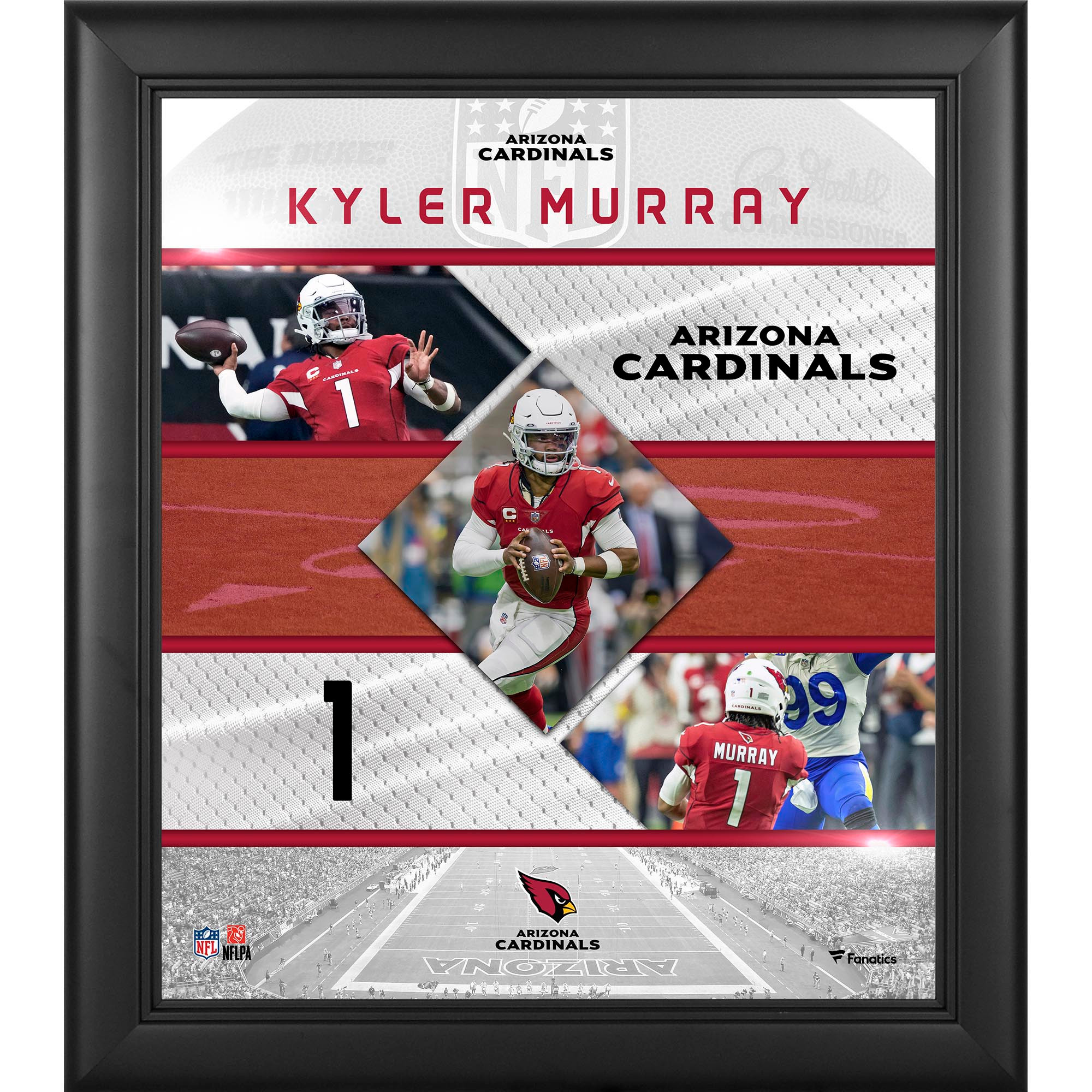 Kyler Murray Arizona Cardinals Gerahmte Collage mit genähten Sternen, 38,1 x 43,2 cm