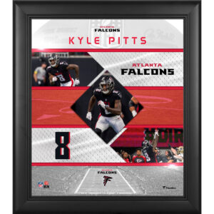 Kyle Pitts Atlanta Falcons Gerahmte Collage mit genähten Sternen, 15 x 17 Zoll