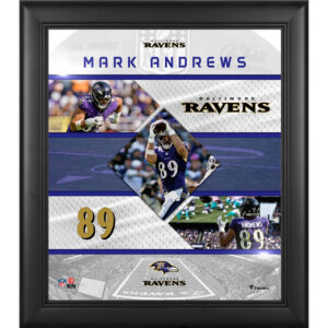 Mark Andrews Baltimore Ravens Gerahmte Collage mit genähten Sternen, 15 x 17 Zoll