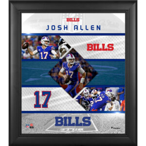 Josh Allen Buffalo Bills Gerahmte Collage mit genähten Sternen, 15 x 17 Zoll