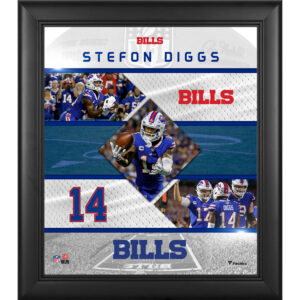 Stefon Diggs Buffalo Bills Gerahmte Collage mit genähten Sternen, 15 x 17 Zoll