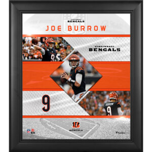 Joe Burrow Cincinnati Bengals Collage mit genähten Sternen, gerahmt, 38,1 x 43,2 cm