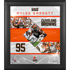 Myles Garrett Cleveland Browns Gerahmte Collage mit genähten Sternen, 15 x 17 Zoll