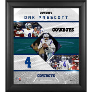 Dak Prescott Dallas Cowboys, gerahmt, 15 x 17 Zoll, Collage mit genähten Sternen