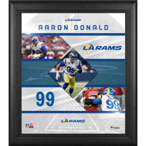 Aaron Donald, Los Angeles Rams, gerahmt, 15 x 17 Zoll, Collage mit genähten Sternen