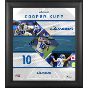 Cooper Kupp Los Angeles Rams Gerahmte Collage mit genähten Sternen, 15 x 17 Zoll