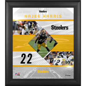 Najee Harris Pittsburgh Steelers Gerahmte Collage mit genähten Sternen, 15 x 17 Zoll