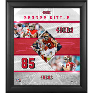 George Kittle San Francisco 49ers Gerahmte Collage mit genähten Sternen, 15 x 17 Zoll