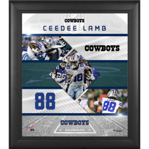 CeeDee Lamb Dallas Cowboys Collage mit genähten Sternen, gerahmt, 38,1 x 43,2 cm