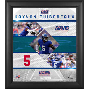 Kayvon Thibodeaux New York Giants Gerahmte Collage mit genähten Sternen, 15 x 17 Zoll