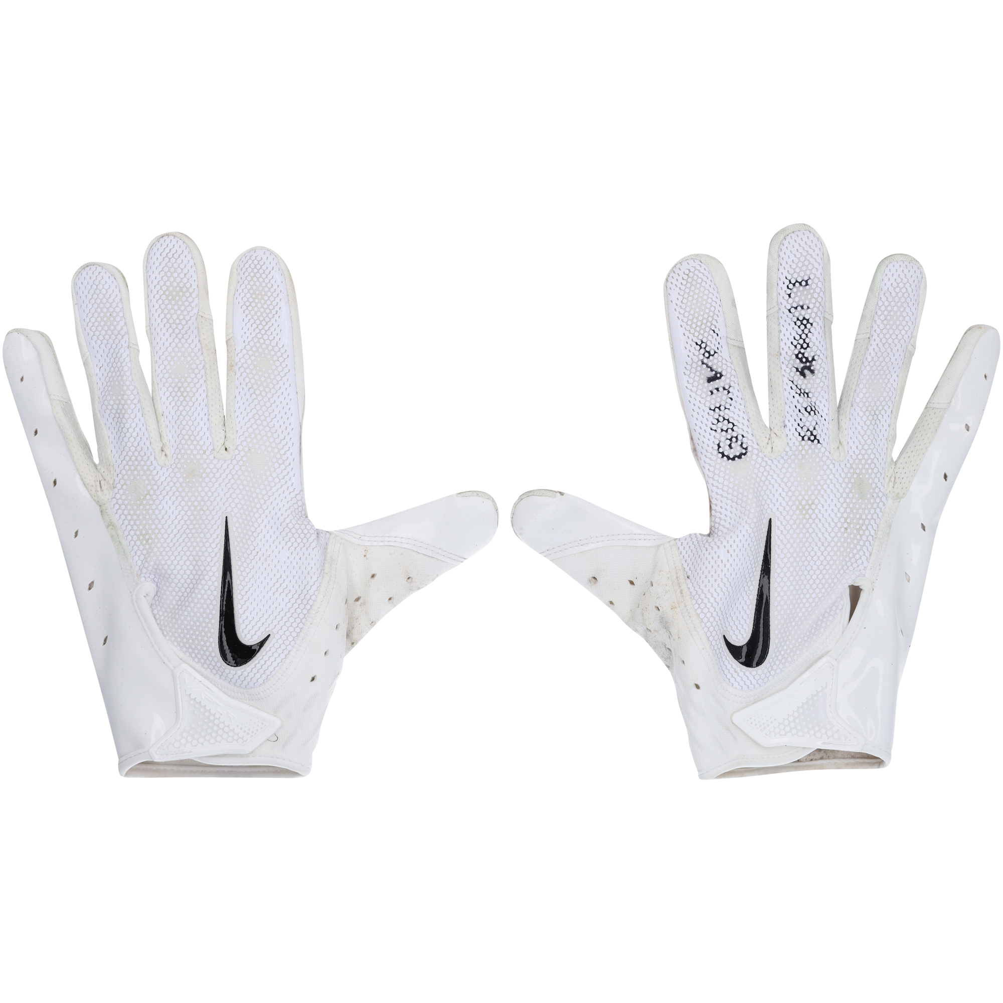 Ronnie Harrison Jr. Cleveland Browns – Im Spiel getragene weiße Nike-Handschuhe gegen die Washington Commanders am 1. Januar 2023