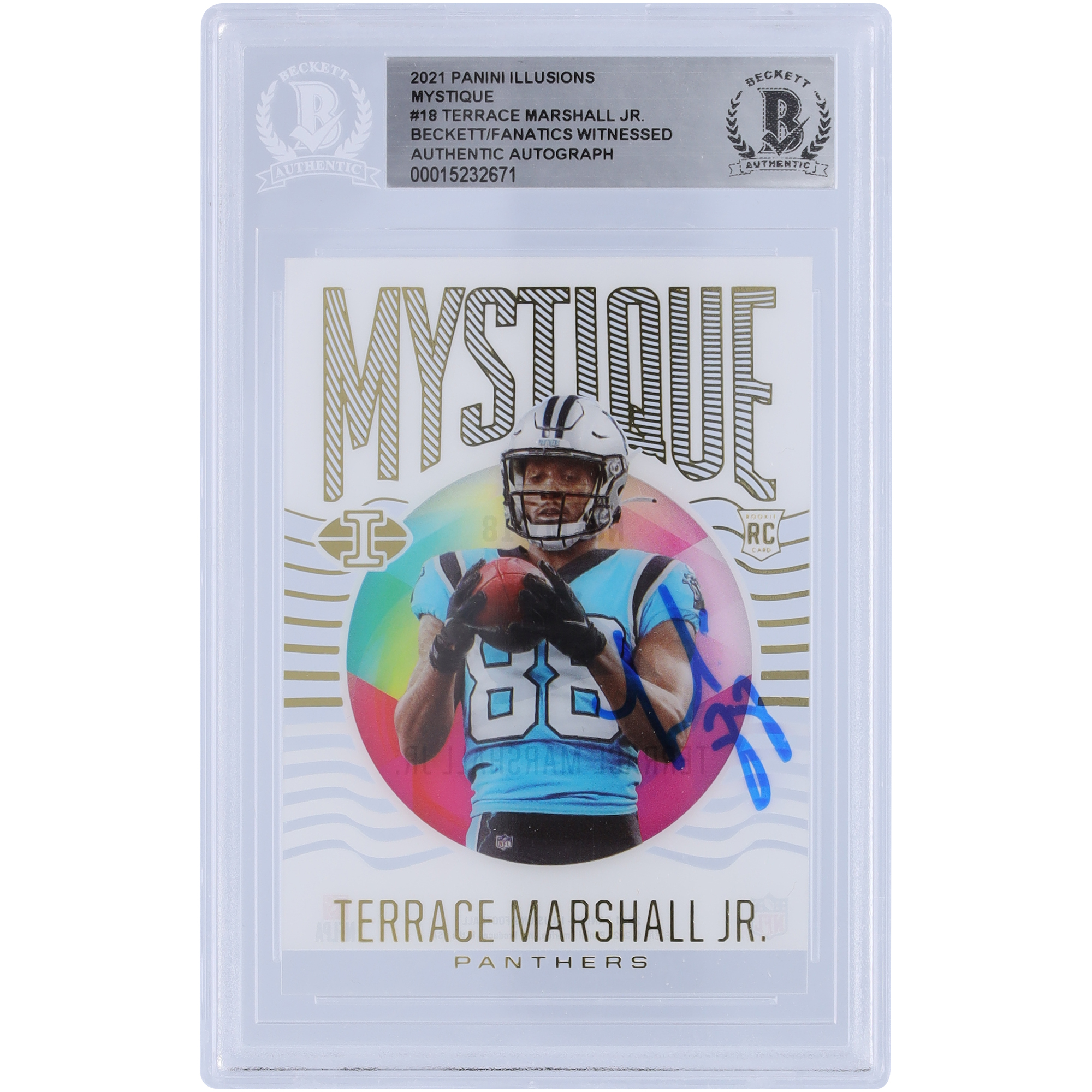 Terrace Marshall Jr. Carolina Panthers signierte 2021 Panini Illusions Mystique #MY-18 Beckett Fanatics bezeugte authentifizierte Rookie-Karte