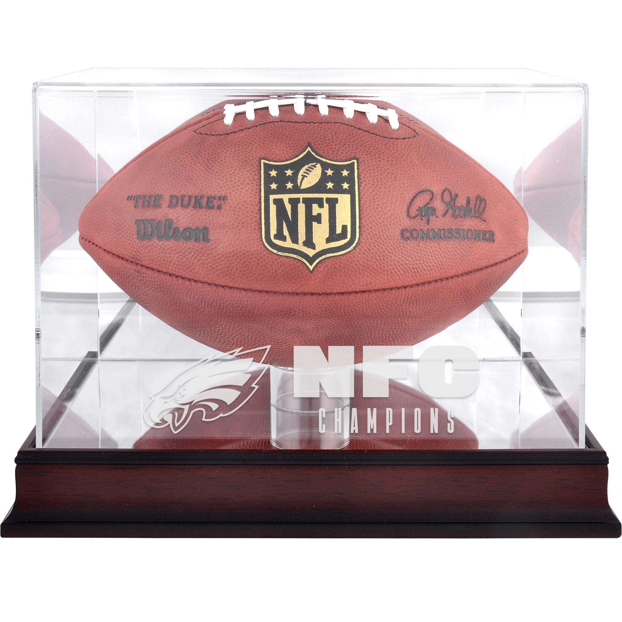 Philadelphia Eagles 2022 NFC Champions Mahagoni Football-Vitrine