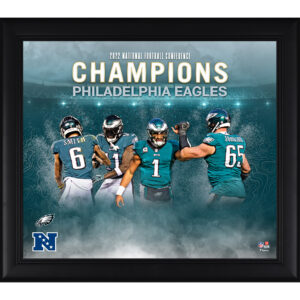 Philadelphia Eagles, gerahmt, 15 x 17 Zoll, 2022 NFC Champions Collage