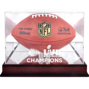 Kansas City Chiefs Super Bowl LVII Champions Mahagoni Football Logo Vitrine