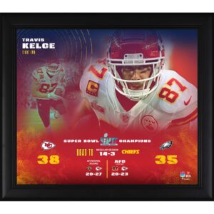 Travis Kelce Kansas City Chiefs, gerahmte Collage aus dem Super Bowl LVII Champions, 15 x 17 Zoll