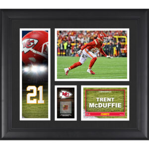 Trent McDuffie Kansas City Chiefs, gerahmte 15 x 17 Zoll große Spielercollage mit einem Stück eines Spielballs