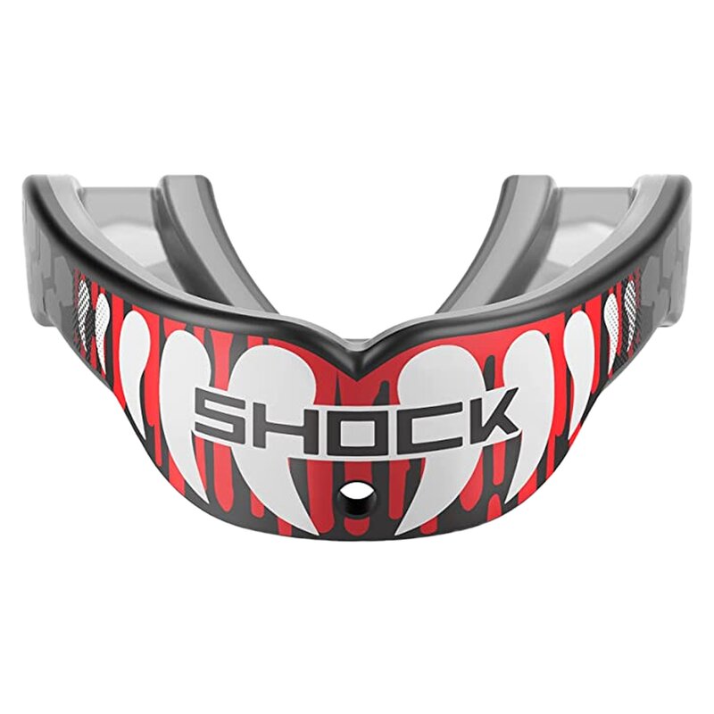 Shock Doctor Gel Max Power Print Mundschutz, Senior(Alter 11+) – red drip fang