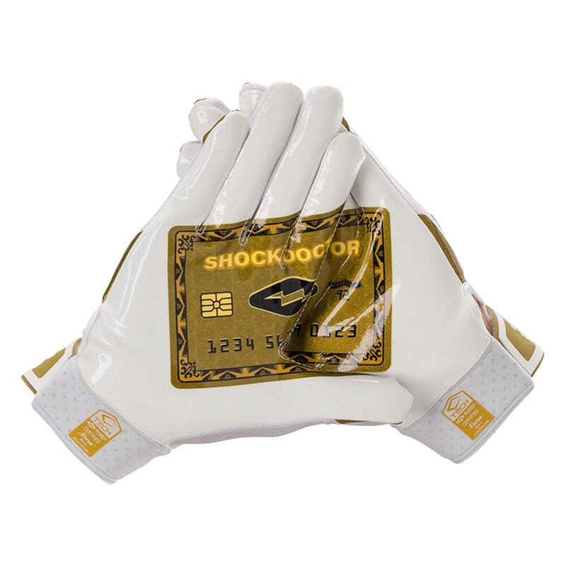 Shock Doctor Showtime Gold Receiver Handschuhe – weiß/gold creditcard Gr.S