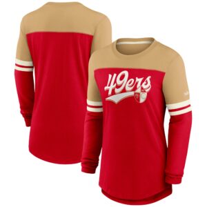 San Francisco 49ers Nike Dri-FIT Baumwolle Langarm T-Shirt – Damen