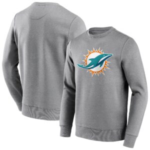 Miami Dolphins Rundhals-Sweatshirt mit neutraler Farbe und Logo – Herren – Groß & Groß