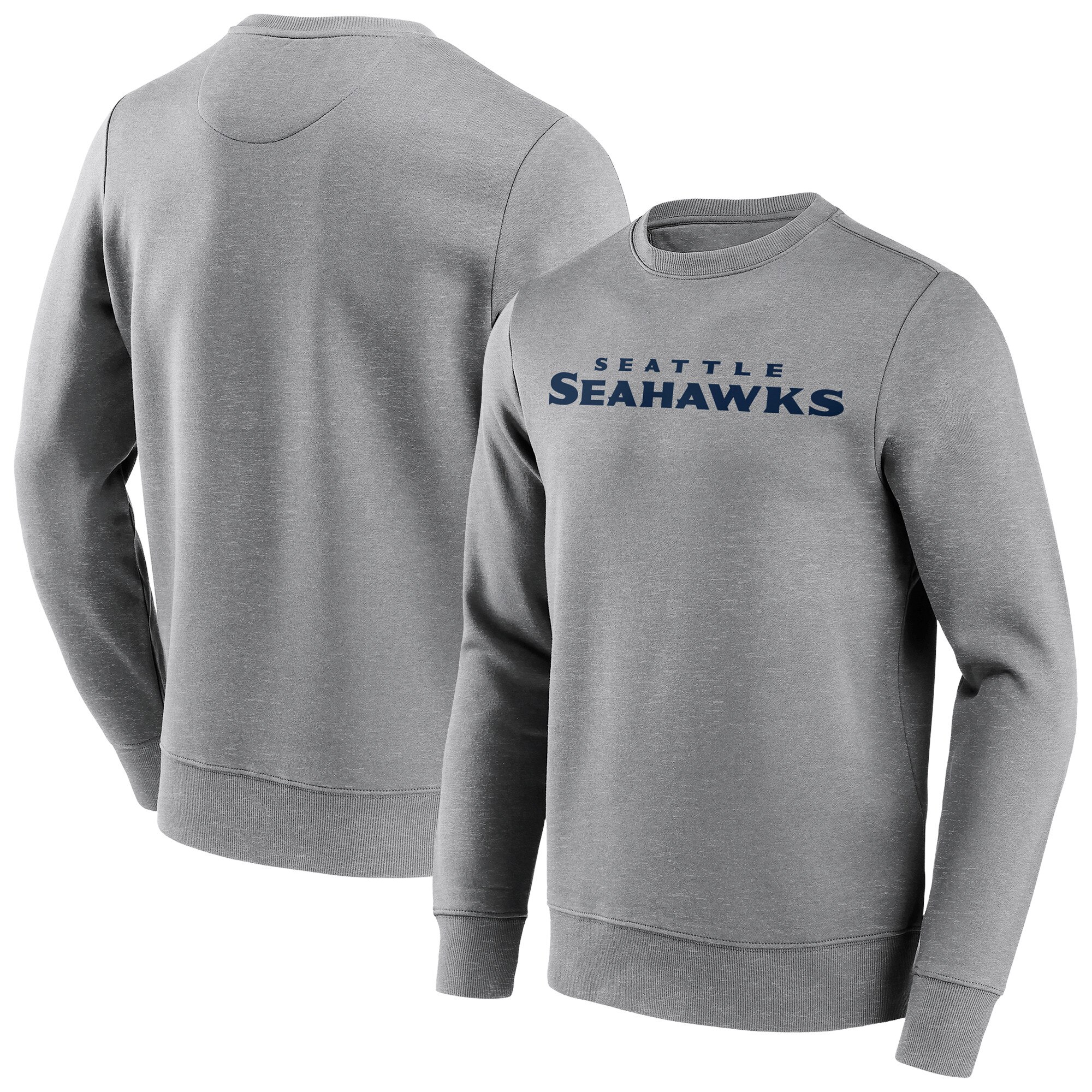 Seattle Seahawks Rundhals-Sweatshirt mit neutraler Farbe und Wortmarke – Herren