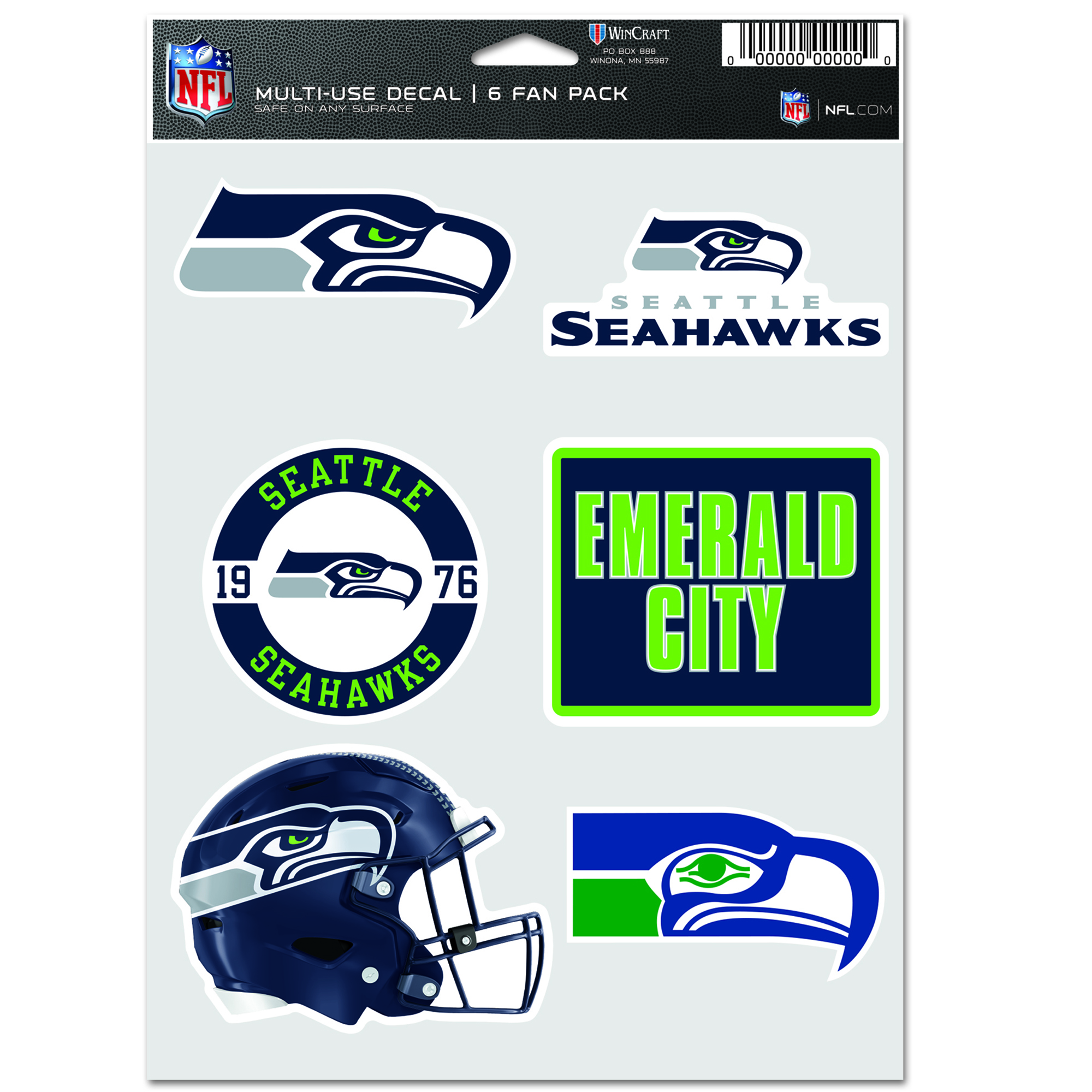 Seattle Seahawks 5×7 Multipack-Aufkleberbogen