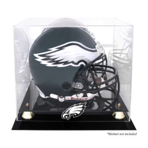 Goldener klassischer Helm-Vitrine der Philadelphia Eagles mit verspiegelter Rückseite