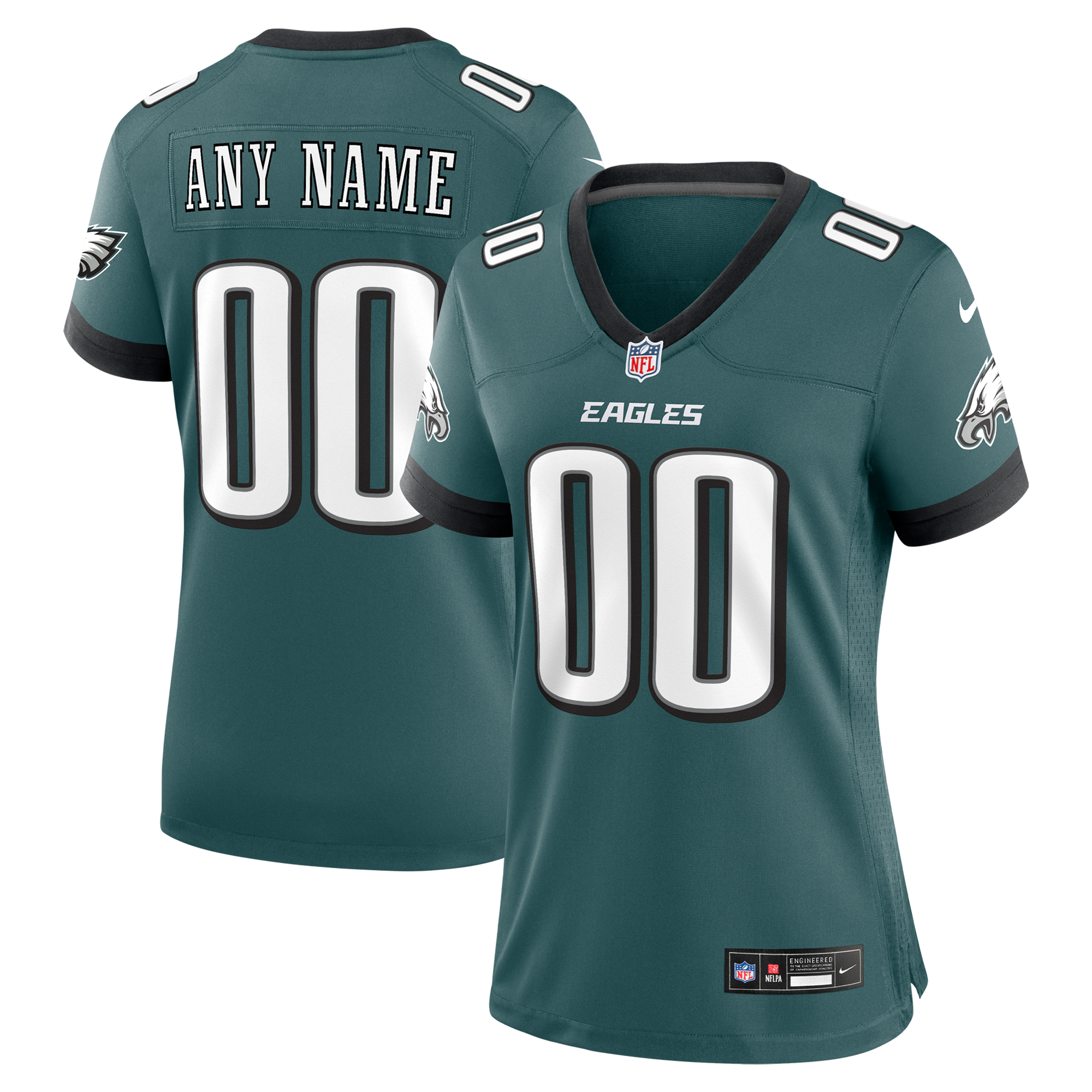 Philadelphia Eagles Nike Game Team Farbtrikot – individuell – Damen