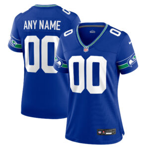 Seattle Seahawks Nike Throwback Alternative Game-Trikot – Personalisiert – Damen