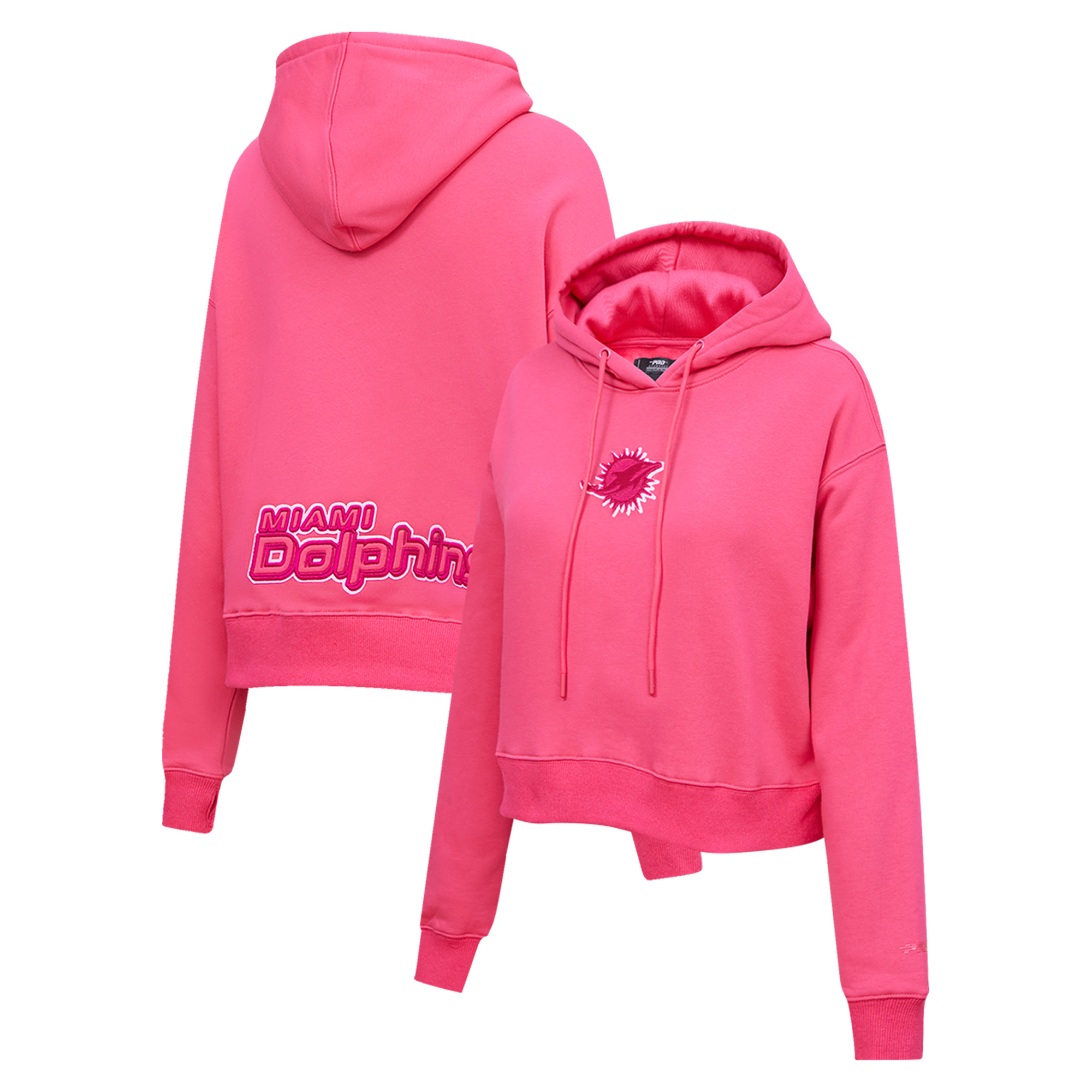Pro Standard Miami Dolphins Triple Pink Kurzpullover-Hoodie für Damen