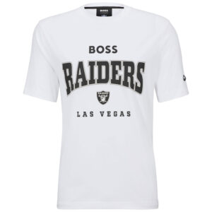 BOSS X NFL Las Vegas Raiders Huddle T-Shirt für Herren, weiß