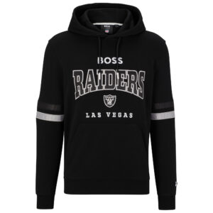 BOSS X NFL Las Vegas Raiders Touchdown-Kapuzenpullover für Herren, schwarz/weiß